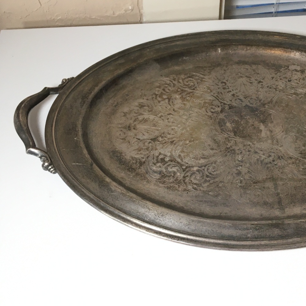 Vintage Silver Plated Serving Tray BEAUTIFUL